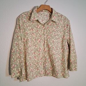 Eddie Bauer Juniors XL Floral Boxy Button Up
